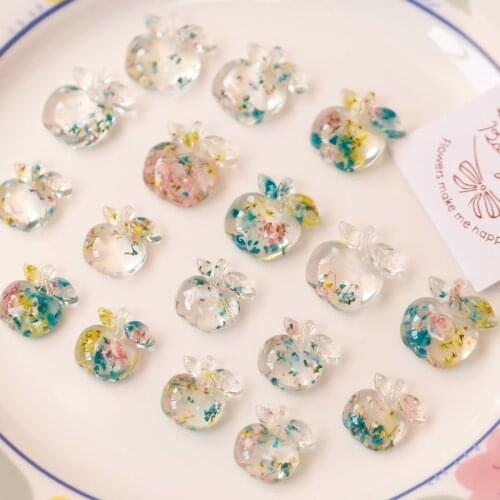 Forest Apple Japanese Dried Flower Epoxy Resin Patch DIY Material Earring Earring Ring Patch