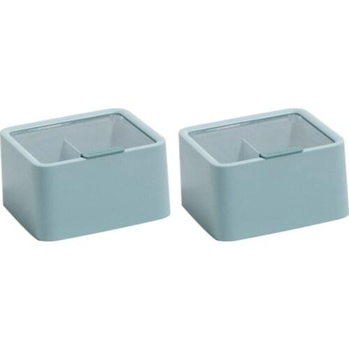 Transparent Cover Cotton Cotton Swab Lipstick Storage Box Nordic Style Double-Layered Simple Desktop Storage Box