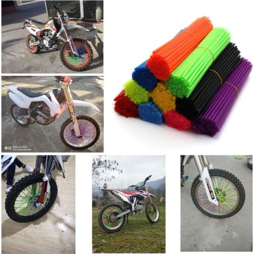 Colorful Florescent Motorcycle Wheel Rim Cover Spoke Skins Wrap Tubes Universal for Dirt Bike ATV Quad Mini Motor PH08 YZ250