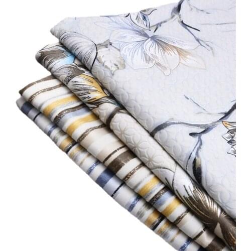 Width 57inch Wholesale Upholstery Sofa 3d Embossed Flower Cloth Diy Blending Flocking Fabric For Pillow Sofa Cover Cushion