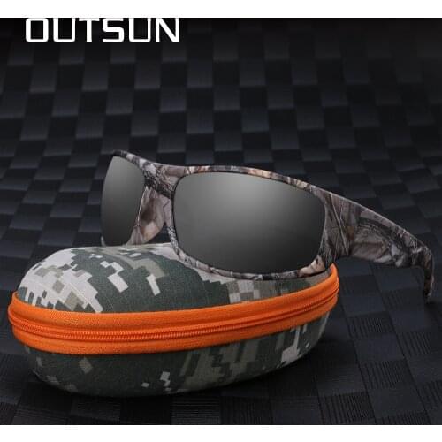OUTSUN Polarized Sunglasses Tr90 Men Women Sport fishing Driving Sun glasses Brand Designer Camouflage Frame De Sol