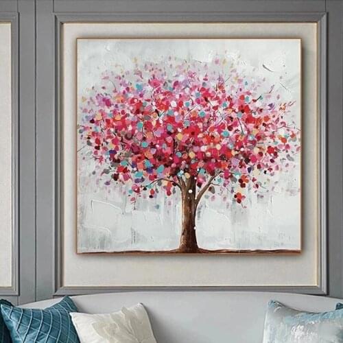 Modern Abstract Colorful Tree Canvas Painting Art Painting Posters and Prints Family Living Room Wall Decoration Canvas Painting