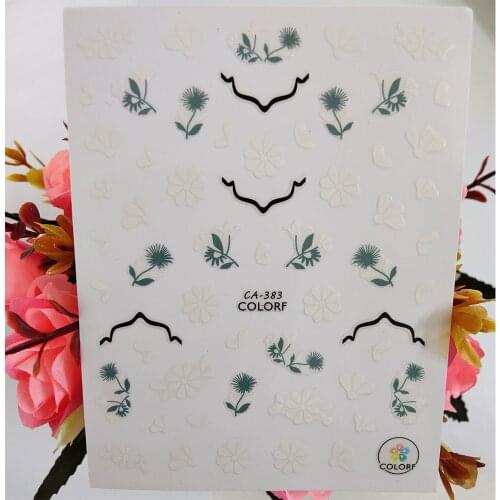 3D Nail Art Stickers Small Fresh White Petals Self-adhesive Nail Decoraciones Foil Decals Manicure Design Accessories on Nails