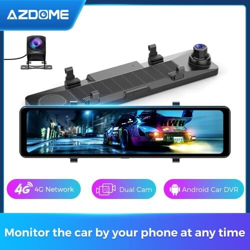 Azdome Android 8.1 Car DVR Realtime Remote Monitor Car RearView Mirror 4G GPS Navigation WiFi 12Inch IPS 1080P Car Recorder