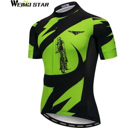 Weimostar Green Cycling Jersey Shirt 2018 pro team mtb Bike Jersey Men camisa ciclismo Summer Anti-swant Bicycle Jersey Tops