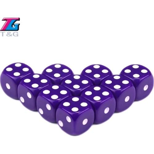 10pcs/Set 16mm D6 Rounded Corner Standard Dot Color 6 Sided Dice Clear Game Cube for Playing Games Entertainment As Gift