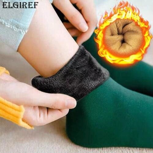 3 Pairs Warm Women Socks Thicken Thermal Wool Cashmere Snow Autumn Winter Sock Seamless Velvet Female Boots Floor Sleeping Socks