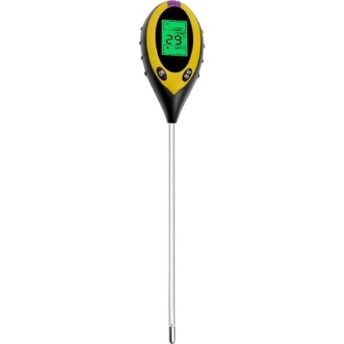 4 in 1 Soil PH Meter Tester Soil Tester PH Moisture Meter Temperature Sunlight Intensity Measurement Analysis Soil Test