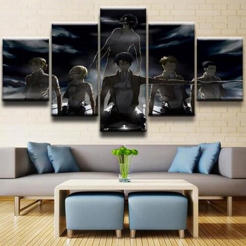 5 Pcs Anime Canvas Prints Pictures Modern Comics Posters Home Decorative Living Room Decoration Painting Wall Art