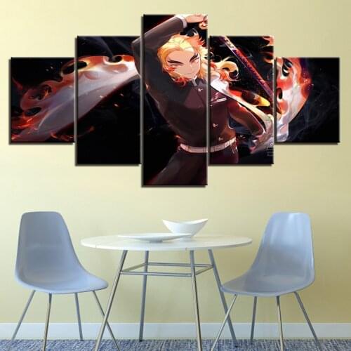 5 Piece Wall Art Canvas Vampire Hunter Figure Posters Home Anime Wall Decor Prints Modern Bedroom Modular Decoration Paintings