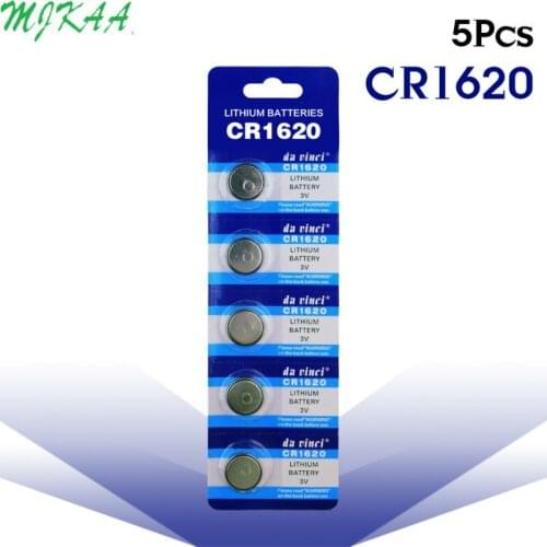 5pcs/pack CR1620 Button Batteries ECR1620 DL1620 5009LC Cell Coin Lithium Battery 3V CR 1620 For Watch Electronic Toy Remote
