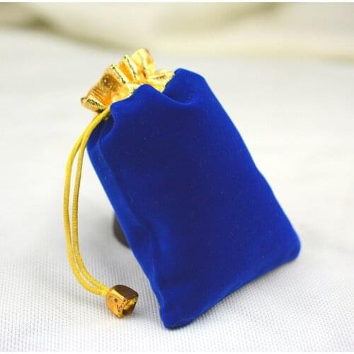 7*9cm 20pcs Phnom Penh Royal Blue Jewelry Velvet Bags For Packing Gifts Handmade Women Jewellery Pouches Flannel Bag Drawstring