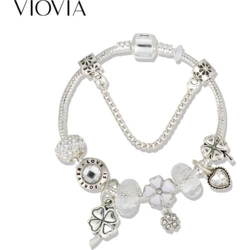 VIOVIA Dropshipping Jewelry Accessories Charm Bracelet Bead With Flower DIY Jewelry Beautiful Variety Gift for Women B19073