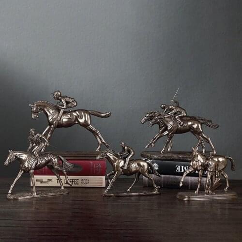 Antique Crafts Knight Horse Racing Retro Decoration Figurines European Home Furnishing Office Display Ornament Birthday Gifts