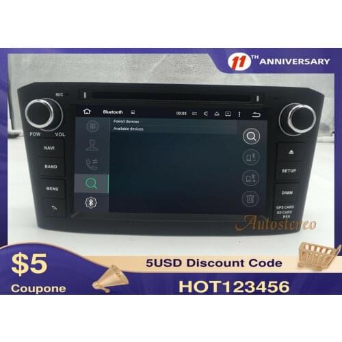 For Toyota Avensis T25 2002-2008 Black Android 10.0 Car DVD Player GPS Navigation Multimedia Radio Tape Recorder Head Unit