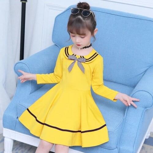 Kids Dress for Girls Autumn Long Sleeve Children Party Bow Lovely Dress Girls Princess Dress 4 6 8 9 10 12 Years Girls Dresses