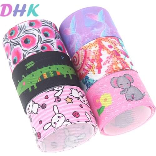 DHK 1.5'' 50yards animal elephant sea Printed Grosgrain Ribbon Accessory Hairbow Headwear Decoration DIY Wholesale 38mm S1131