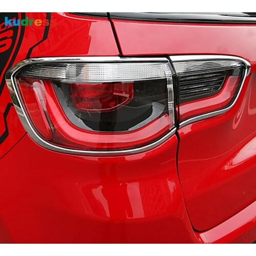 For Jeep Compass 2017 2018 2019 2020 Chrome Tail Light Rear Lamp Cover Trim Rearlight Garnish Bezel Car Accessories
