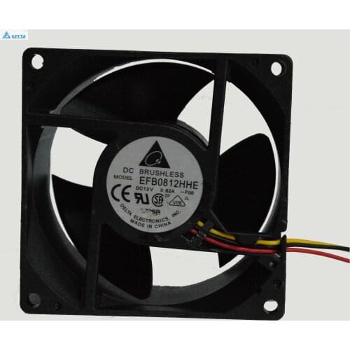 For delta cooling fan EFB0812HHE -F00 8CM 80*80*38MM 8038 12v 0.62a dual ball