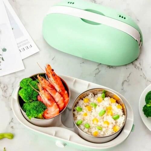 Electric Cooking Lunch Box Thermal Bento Case Mini Food Container Portable Handle Stainless Steel Organizer Office Lunchbox