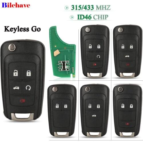 Bilchave 2/3/4 Buttons Remote Key 433MHz ID46 Chip For Chevrolet Cruze Aveo Orlando Trax Lacrosse Encore Regal Verano Fit Opel