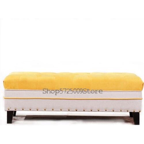 European Style Shoe Store Try Changing Shoes Stool Storage Sofa Stool Clothing Store Long Rest Bench American Style Bed End Leat