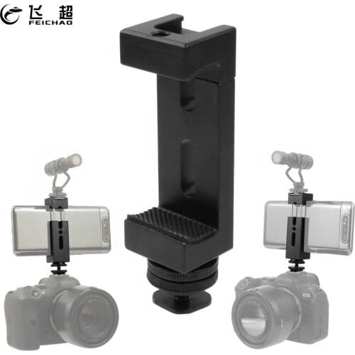 Mobile Phone Clipper 1/4 3/8 Tripod Double Nut Cold Shoe Holder Mount for iPhone 12 11 X Redmi Microphone LED for GoPro 9 Holder