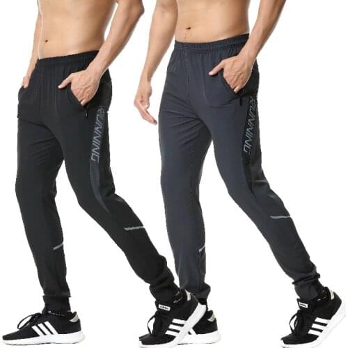 2021 New Jogging Pants Men Running Pants Sport Leggings Zip Pocket Workout Athletic Football Soccer Gym Pants Men Sweatpants