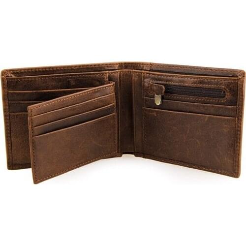 J.M.D Mens Wallet Genuine Leather Purse for Man Credit Card Holder Short Wallet Male Slim Coin Purse Mens Money Bags 8054