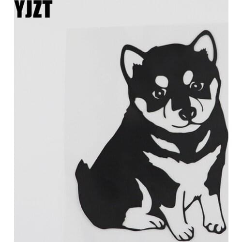 YJZT 9.5CMX13.1CM Lovely Small Dog Husky Decal Vinyl Car Sticker Black/Silver 8A-0572
