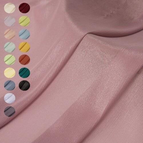 1Meter New Glazed Light Chiffon Crepe Fabric Sprinkled Bright Silk Diamond Crepe Dress Clothing Baby Clothing Fabric
