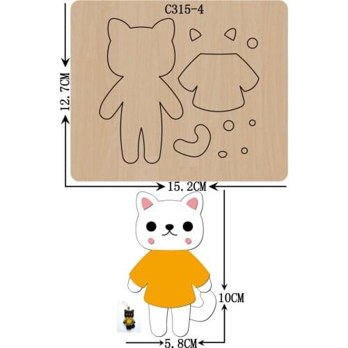 New Halloween, Cat Wooden die Scrapbooking C-315-4 Cutting Dies Compatible with most die cutting machines