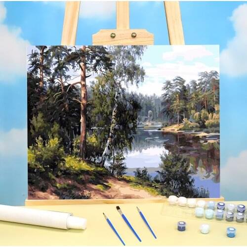 Landscape DIY Painting By Numbers Complete Kit Acrylic Paints 40*50 Paiting By Numbers New Design For Children Wall Wholesale