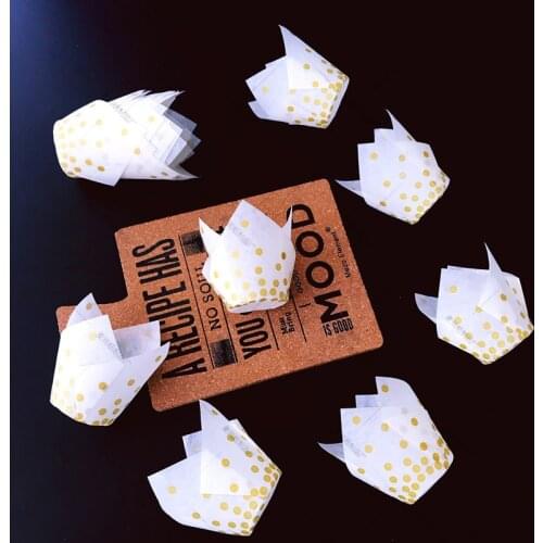 10/50pcs Tulip Flower Cupcake Liner Baking Cup For Wedding Party Caissettes Tulip Muffin Cupcake Paper Cup Oilproof Cake Wrapper
