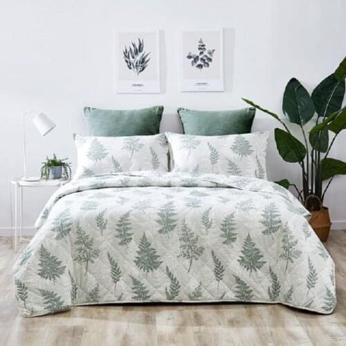 Coverlets Quilted Cotton Plant Active Printing Bedpread Double-layer Sewing Process Technics Thin Air Conditioning Quilt Soft