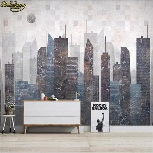 Beibehang custom Nordic retro minimalist TV sofa background wall papers home decor 3D painting city wallpapers for living room