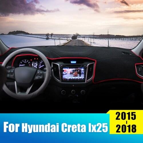 Car Dashboard Pad Instrument Platform Desk Cover Mats Carpets For Hyundai Creta ix25 2015 2016 2017 2018 2019 Accessories
