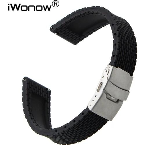 Quick Release Silicone Rubber Watchband 18mm for Withings Activite / Pop / Steel HR 36mm LG Watch Style Wrist Band Strap Black