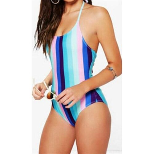 Sexy Women One Piece Swimsuit Striped Bikini Padded Beachwear One Piece Swimwear Ladies Bikini Bathing Suit Traje De Ba O Mujer