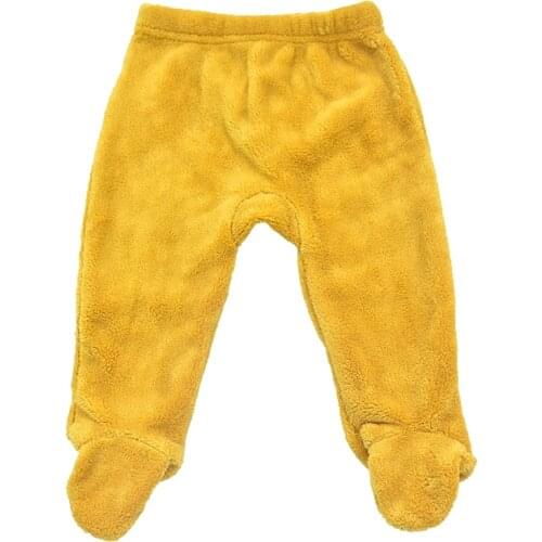 0-12 Mouths Baby Trousers Autumn Winter Solid Color Coral Velvet Babies Boy Pants Infant Strampelanzug Newborn Girls Trouser