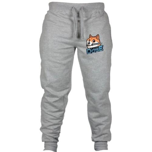 Cartoon anime Doges pants cosplay pants Sweatpants Men Sport Zipper Lashing Belts Casual Loose Sweatpants Drawstring Pants