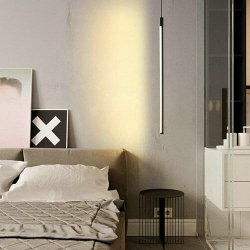 Modern Black LED Hanging Suspended Pendant Lights for Bedroom Living Room Loft Nordic Home Decorative