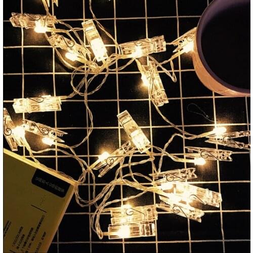 1.5M 2M 3M 4M Photo Clip Holder LED String lights For Christmas New Year Party Wedding Home Decoration Fairy lights Battery