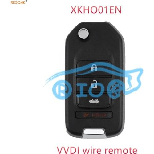 RIOOAK 10pcs/lot Xhorse Universal wire Remote Key Fob 3+1 Button XKHO01EN Key for Honda Type VVDI2 VVDI KEY TOOL For honda civic