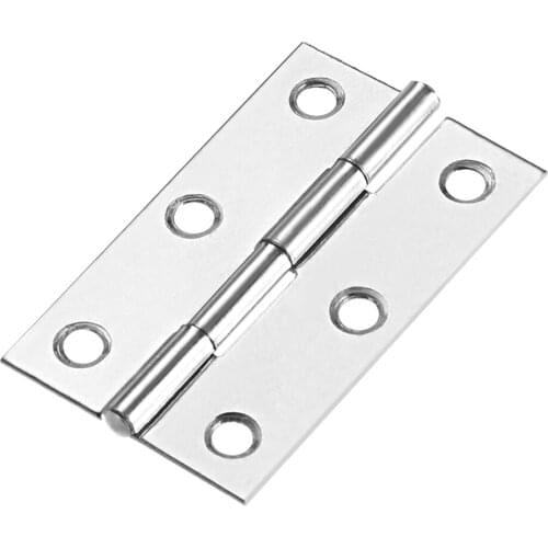 Uxcell 2.2" Hinge Silver Door Cabinet Hinges Fittings Brushed Chrome Plain 15pcs