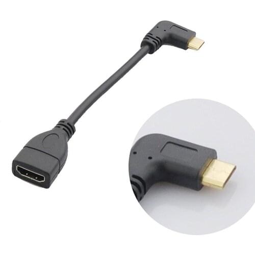 17CM High Speed 90 Degree Mini HDMI Left-toward Male to HDMI Female Cable Adapter Connector (Left-Toward)