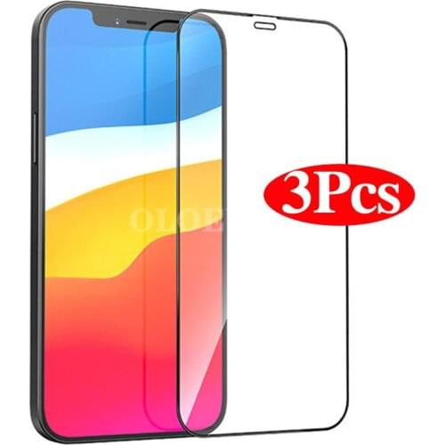 3Pcs 9D Tempered Glass Screenprotector For iphone 12pro Max 12 Screen Protector Case For iphone 11 X XR XS Max iphone12 pro Film