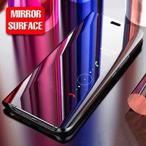 Mirror Case For Samsung Galaxy S21 S20 Plus Note 20 Ultra S20FE 5G Leather Smart Clear View Flip Cover Phone Case
