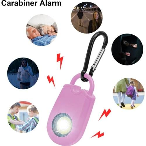 Women Portable Alarm with Carabiner Backpack Key Ring Outdoor Camping Hiking Survival Night Sport Running Emergency Safety Siren