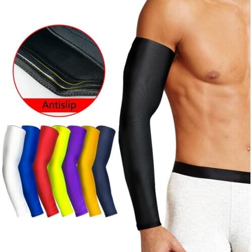1pc Outdoor Sports Gym Fitness Elbow Sleeve Arm Protector Basketball Elastic Joint Solid Color Breathbable Sun Protection Cuff